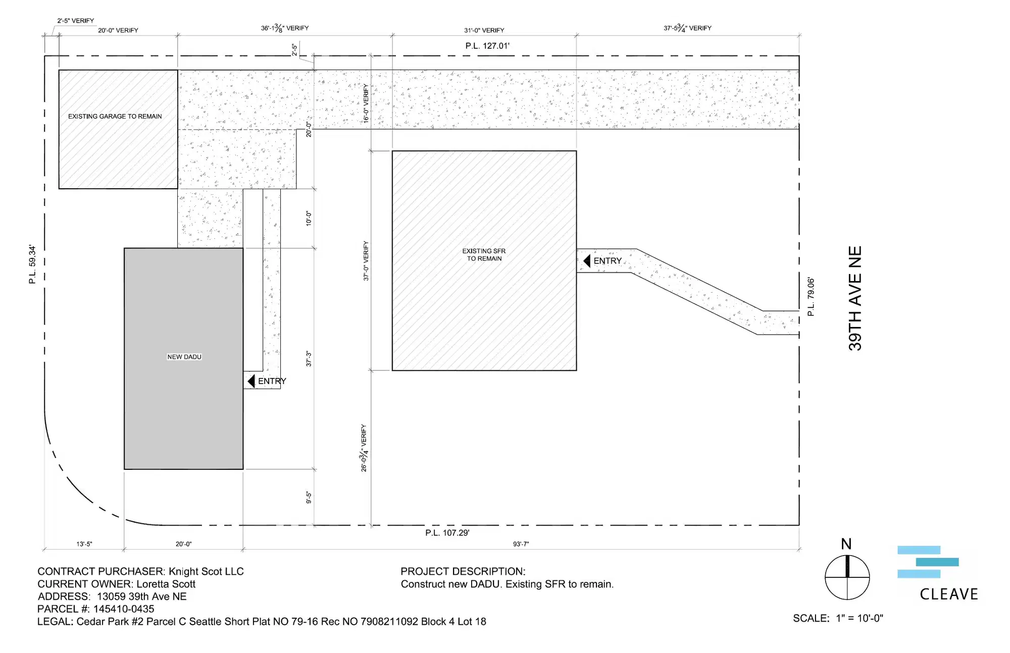 Site plan for 13059 39th Ave NE