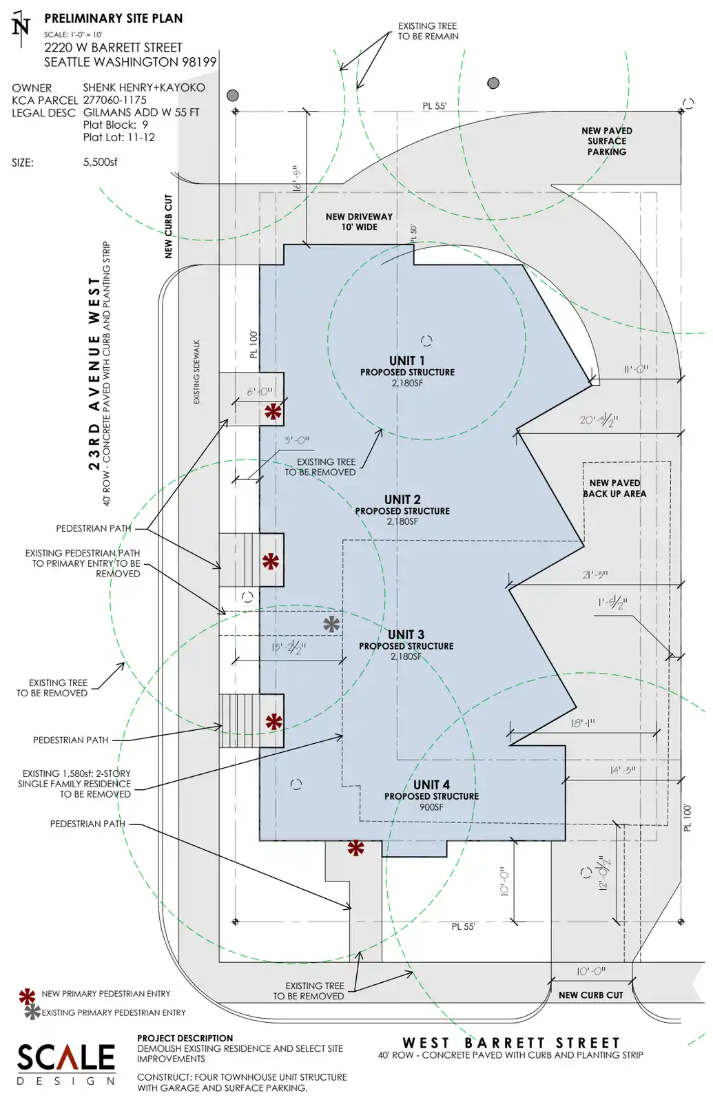 Site plan for 2220 W Barrett St