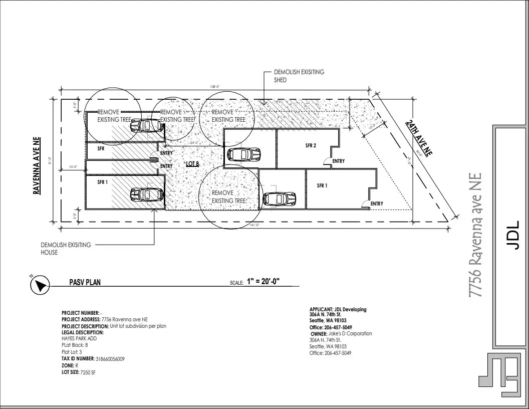 Site plan for 7756 Ravenna Ave NE