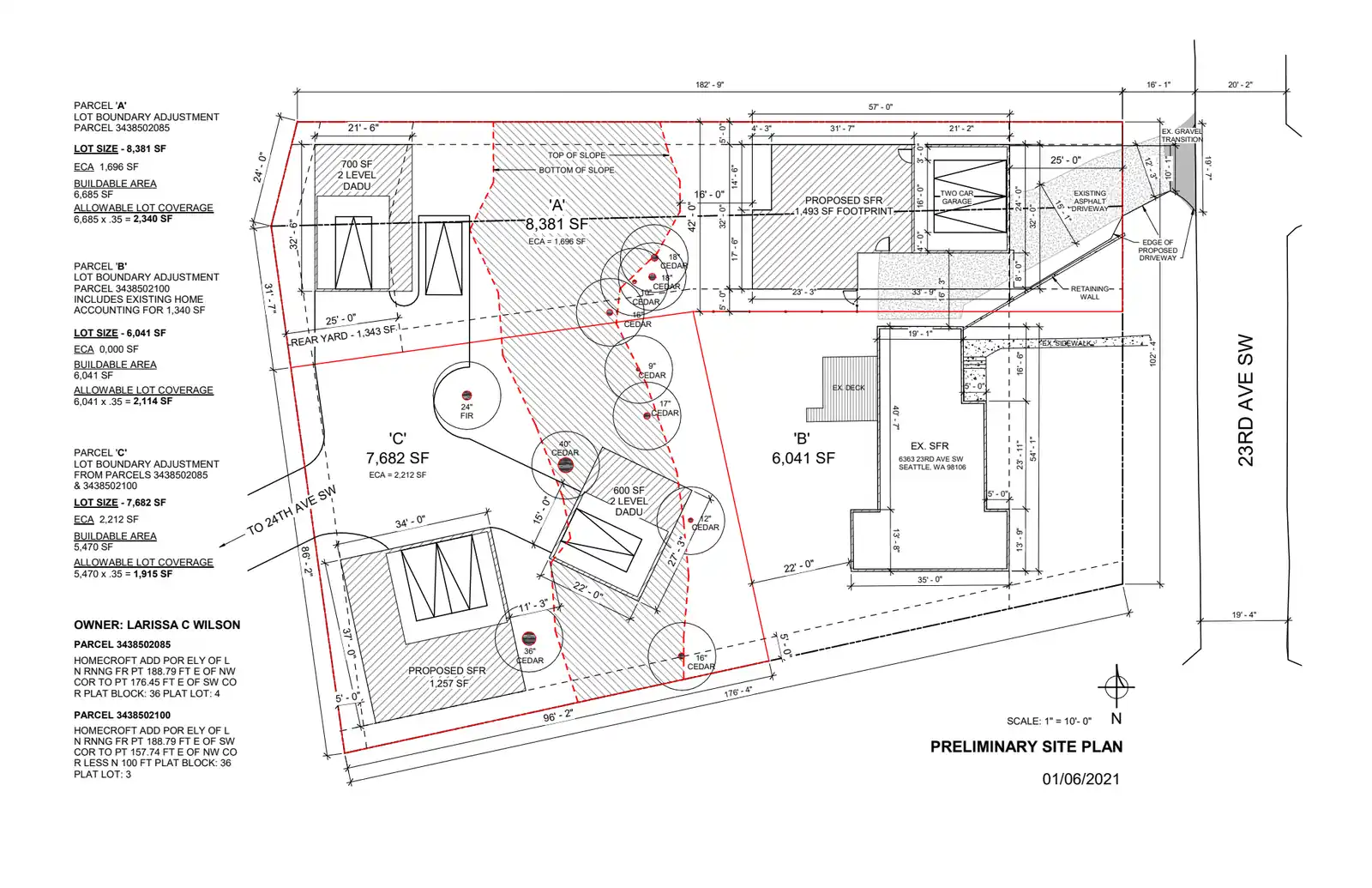 Site plan for 6363 23rd Ave SW
