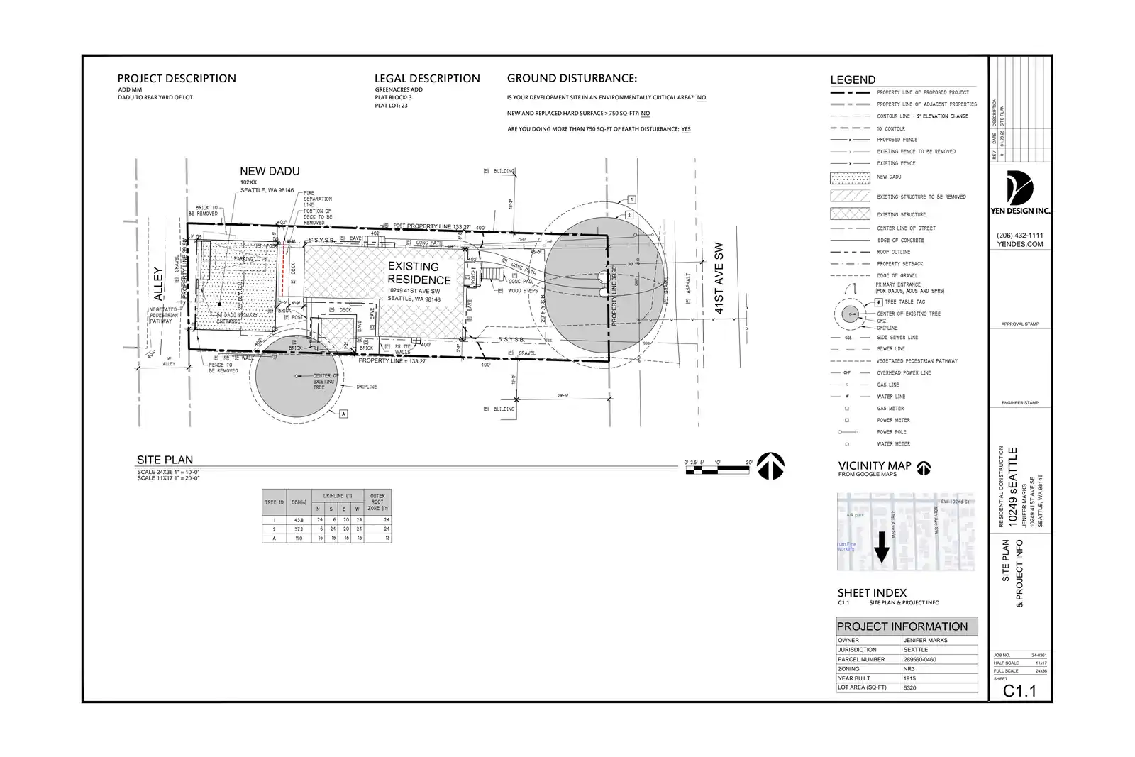 Site plan for 10249 B 41st Ave SW
