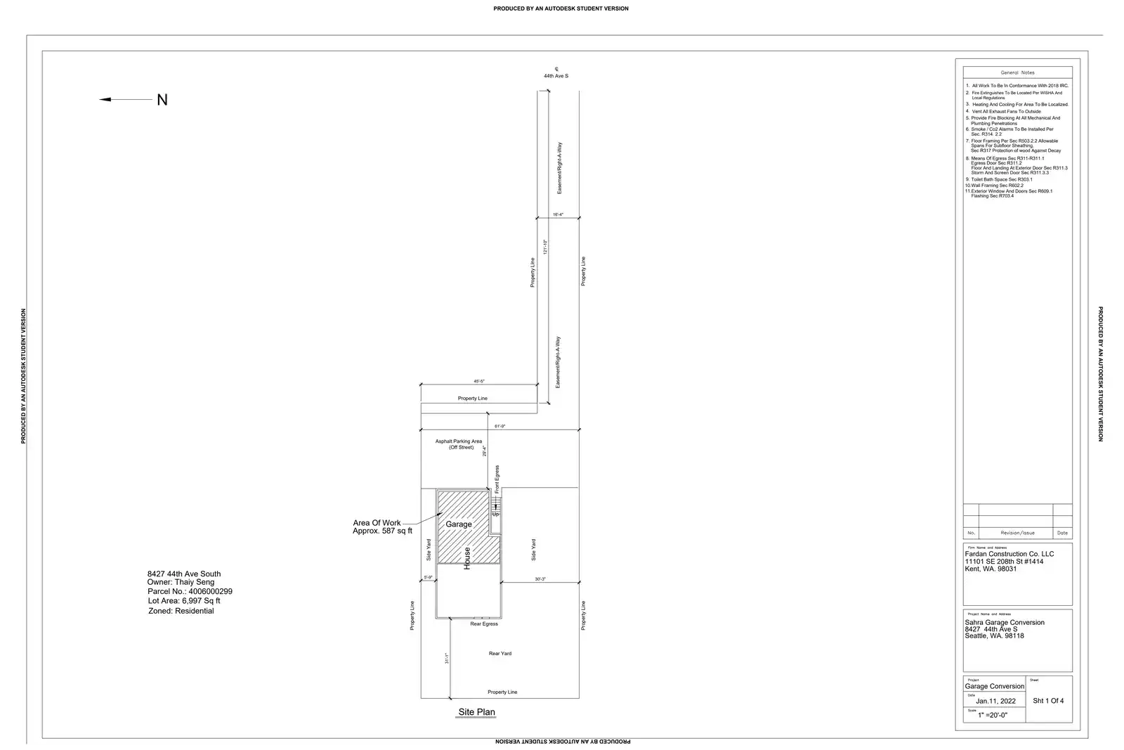 Site plan for 8427 44th Ave S