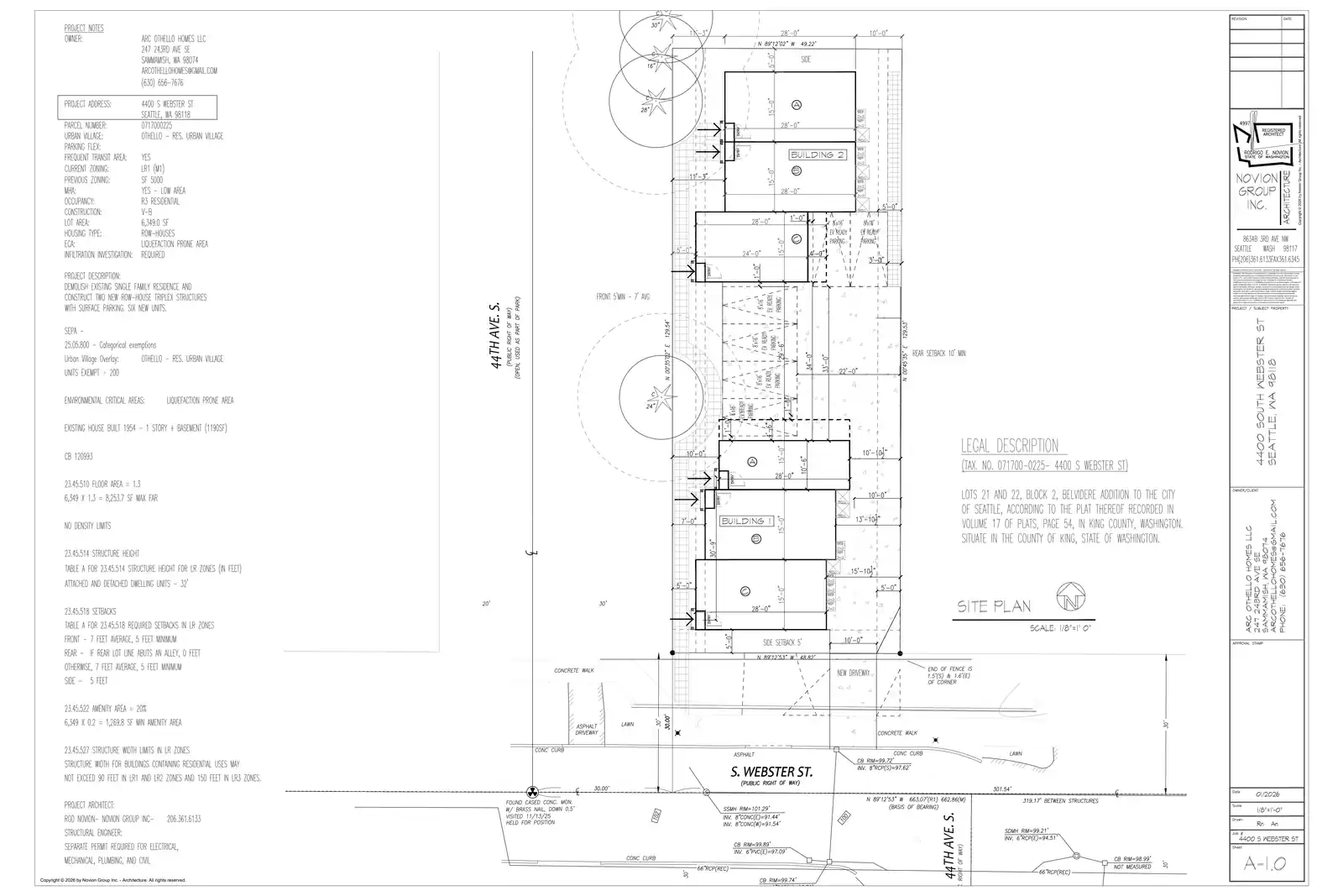 Site plan for 4400 S Webster St