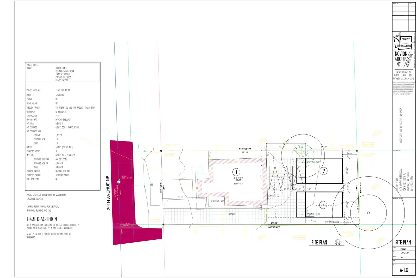 Site plan for 11726 20th Ave NE
