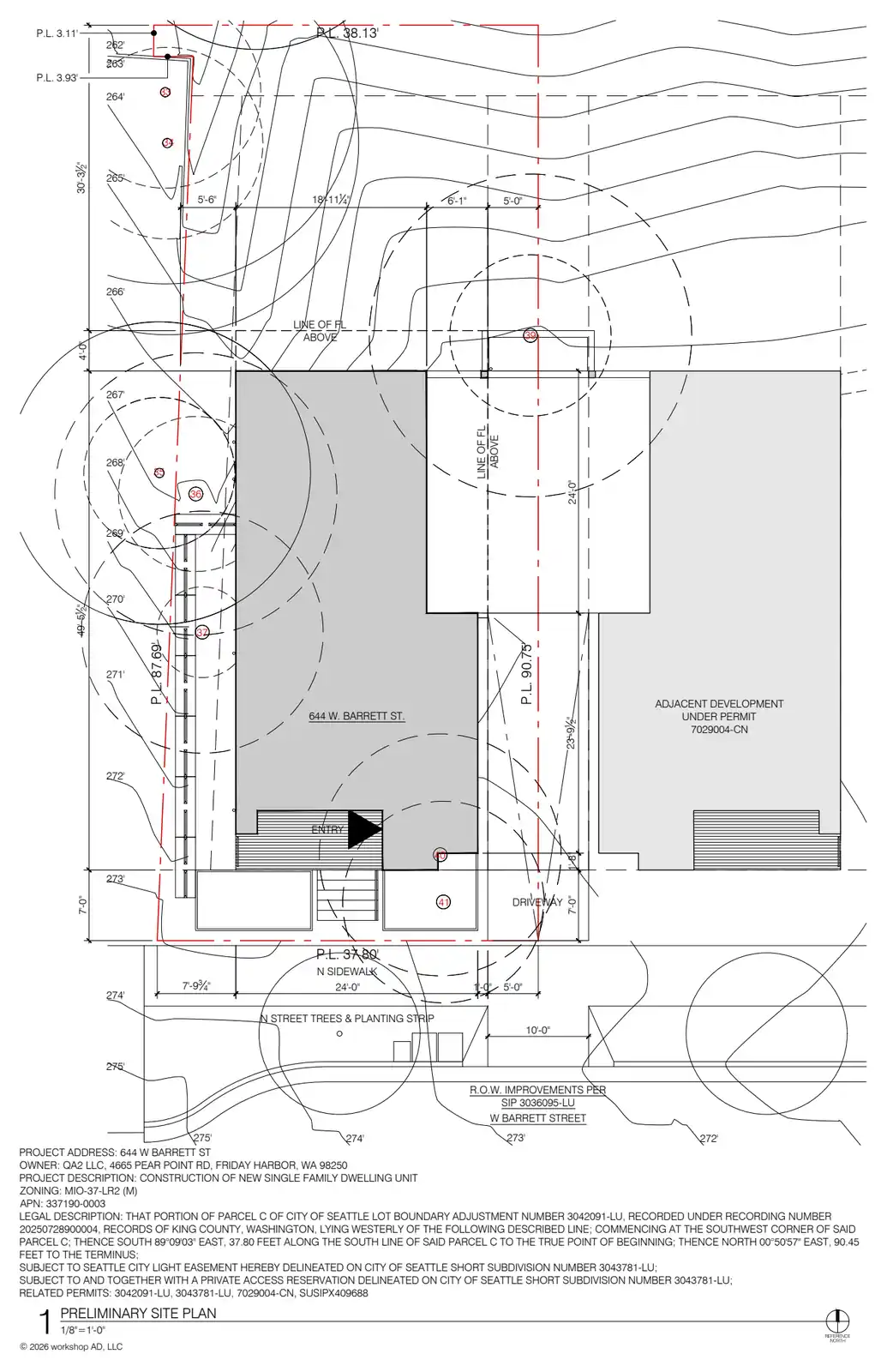 Site plan for 644 W Barrett St