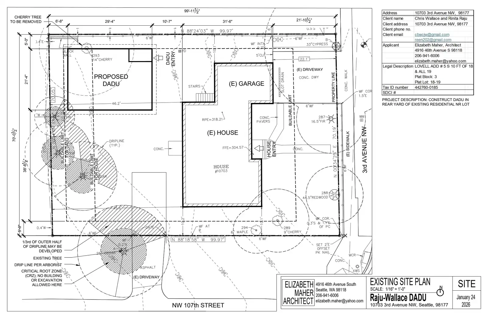 Site plan for 10703 3rd Ave NW