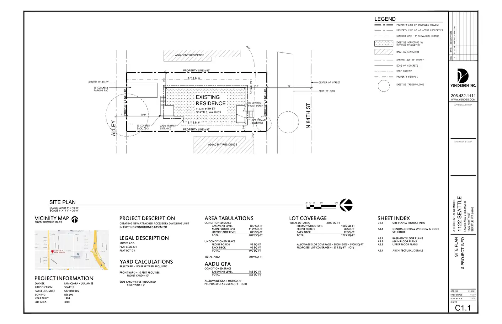 Site plan for 1122 N 84th St