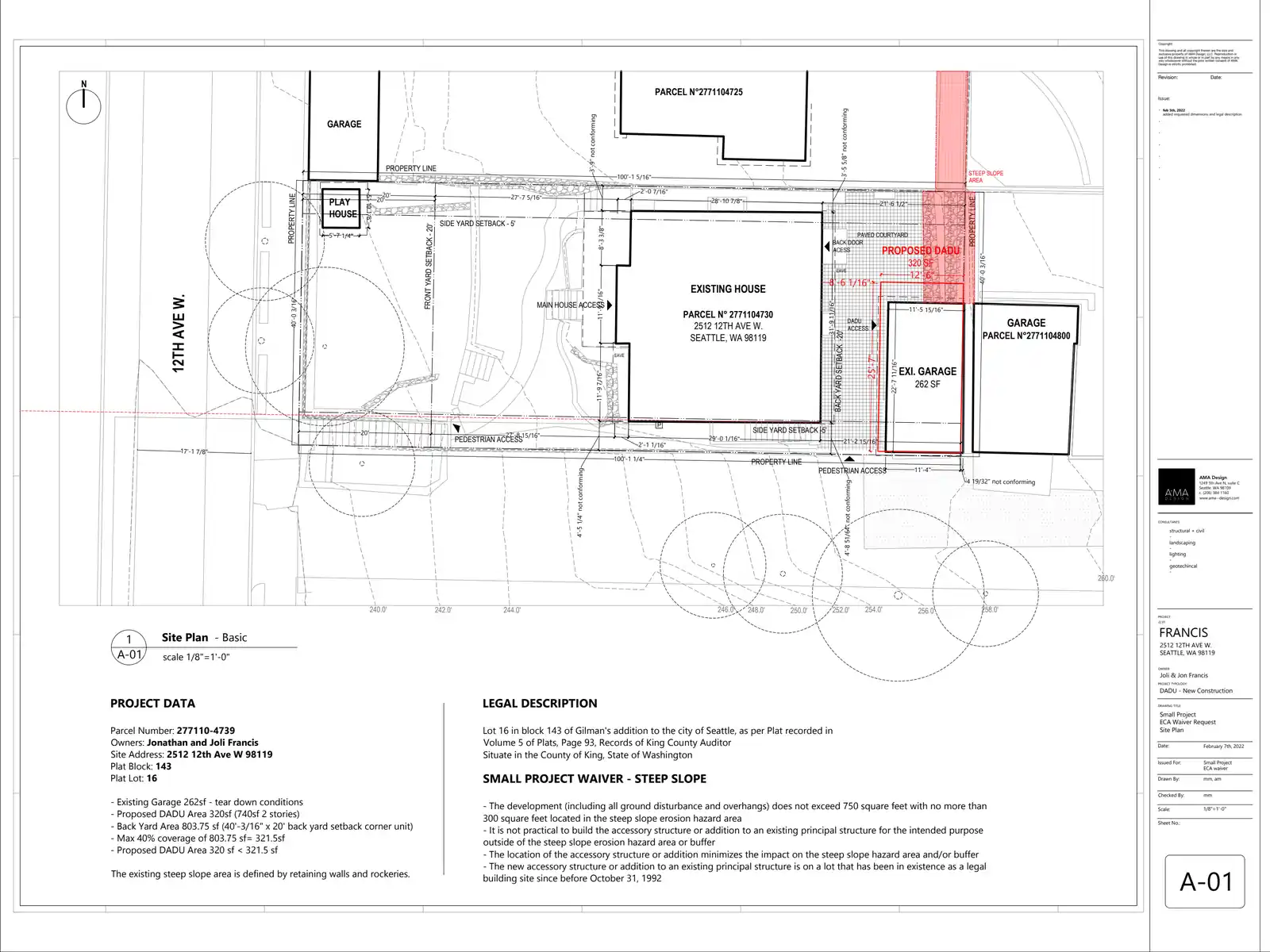 Site plan for 2512 12th Ave W