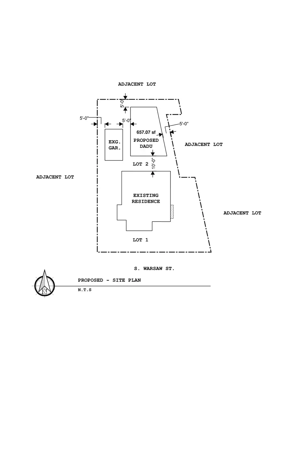 Site plan for 2446 S Warsaw St