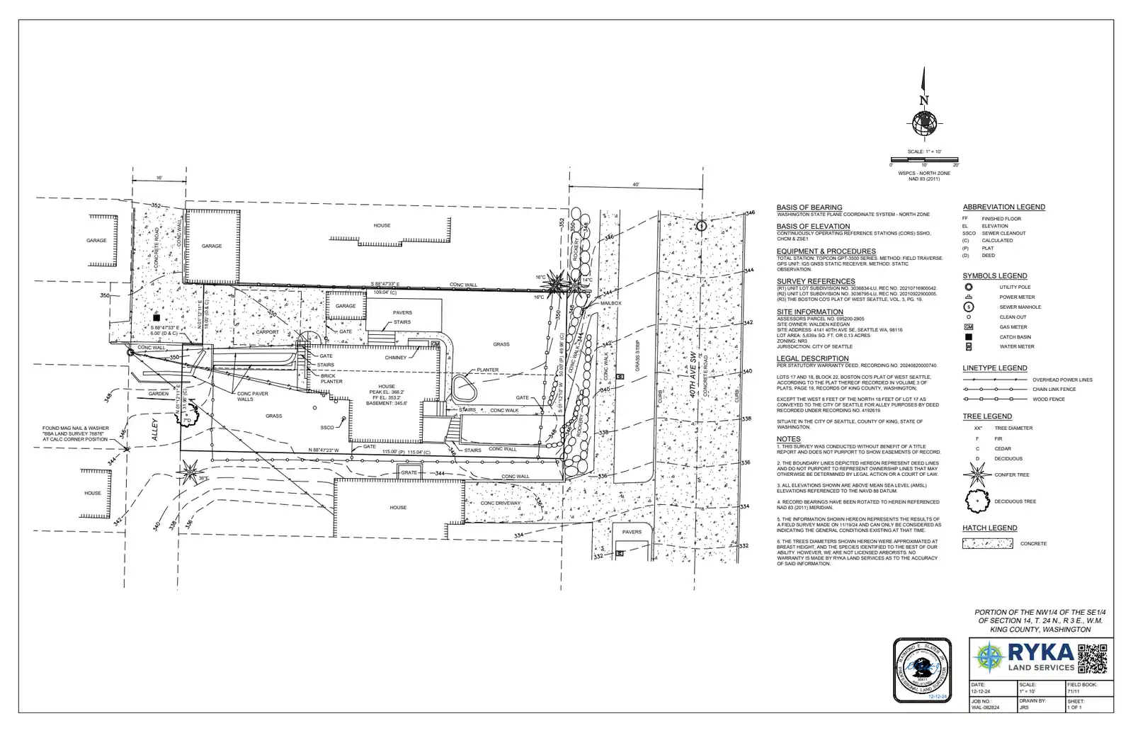 Site plan for 4141 40th Ave SW