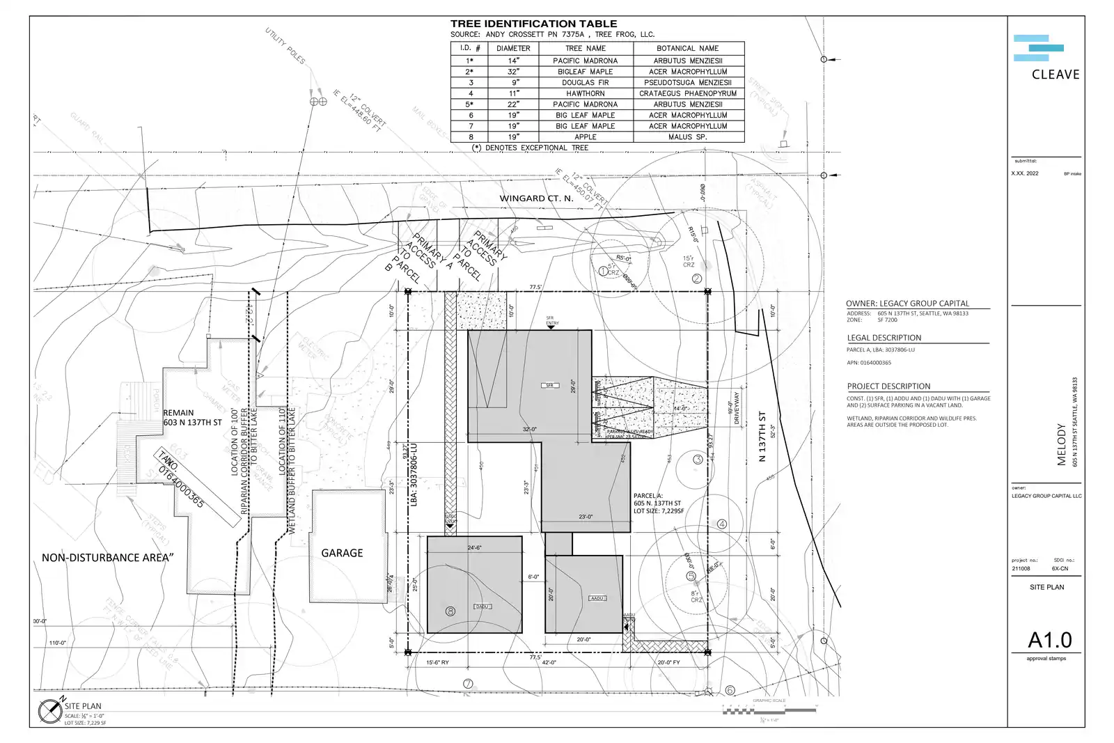Site plan for 605 N 137th St