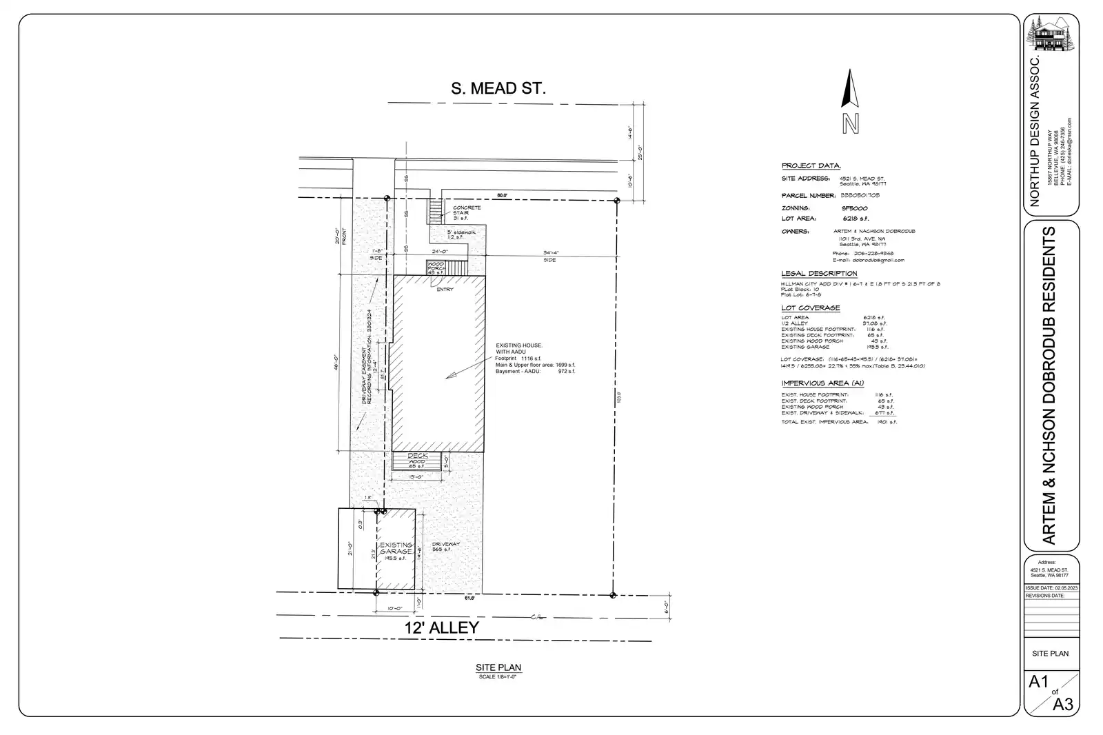 Site plan for 4521 S Mead St