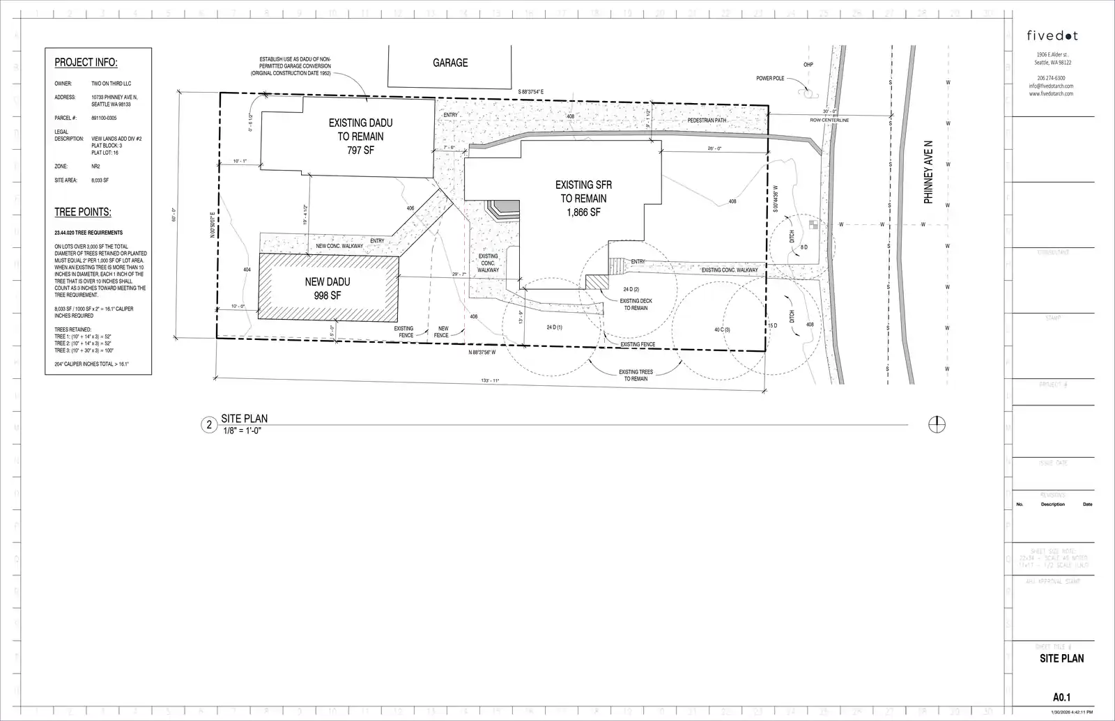Site plan for 10735 A Phinney Ave N