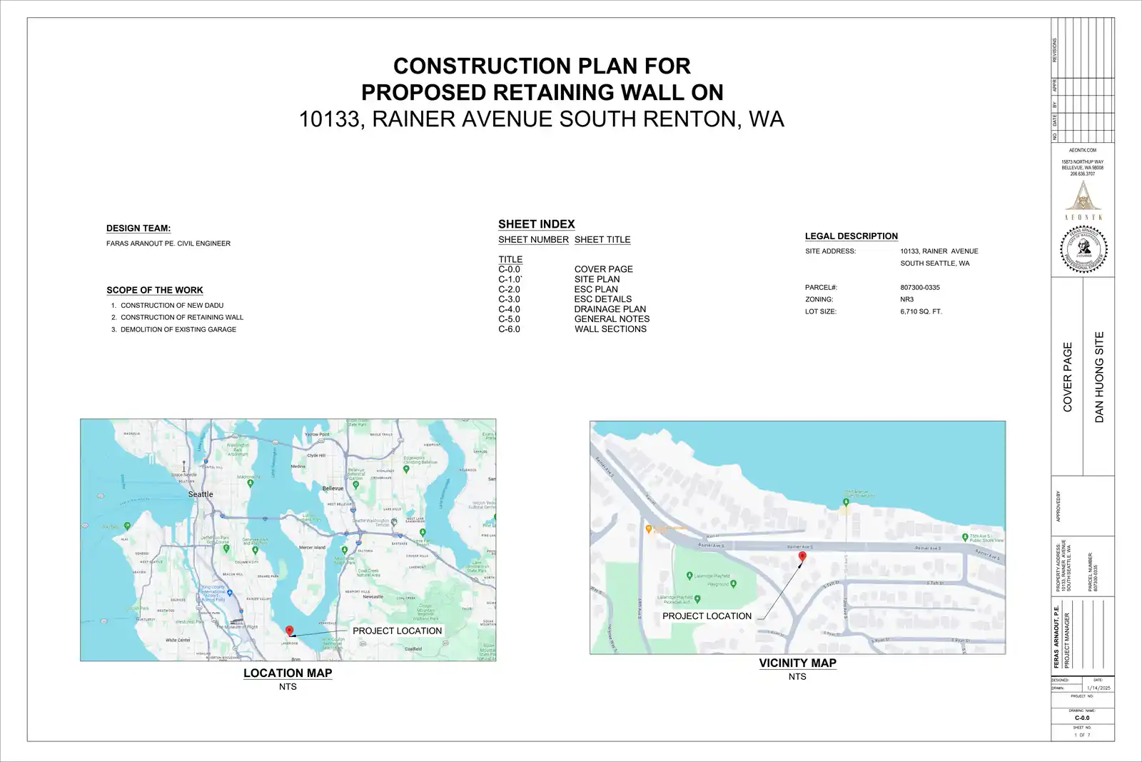 Site plan for 10133 Rainier Ave S