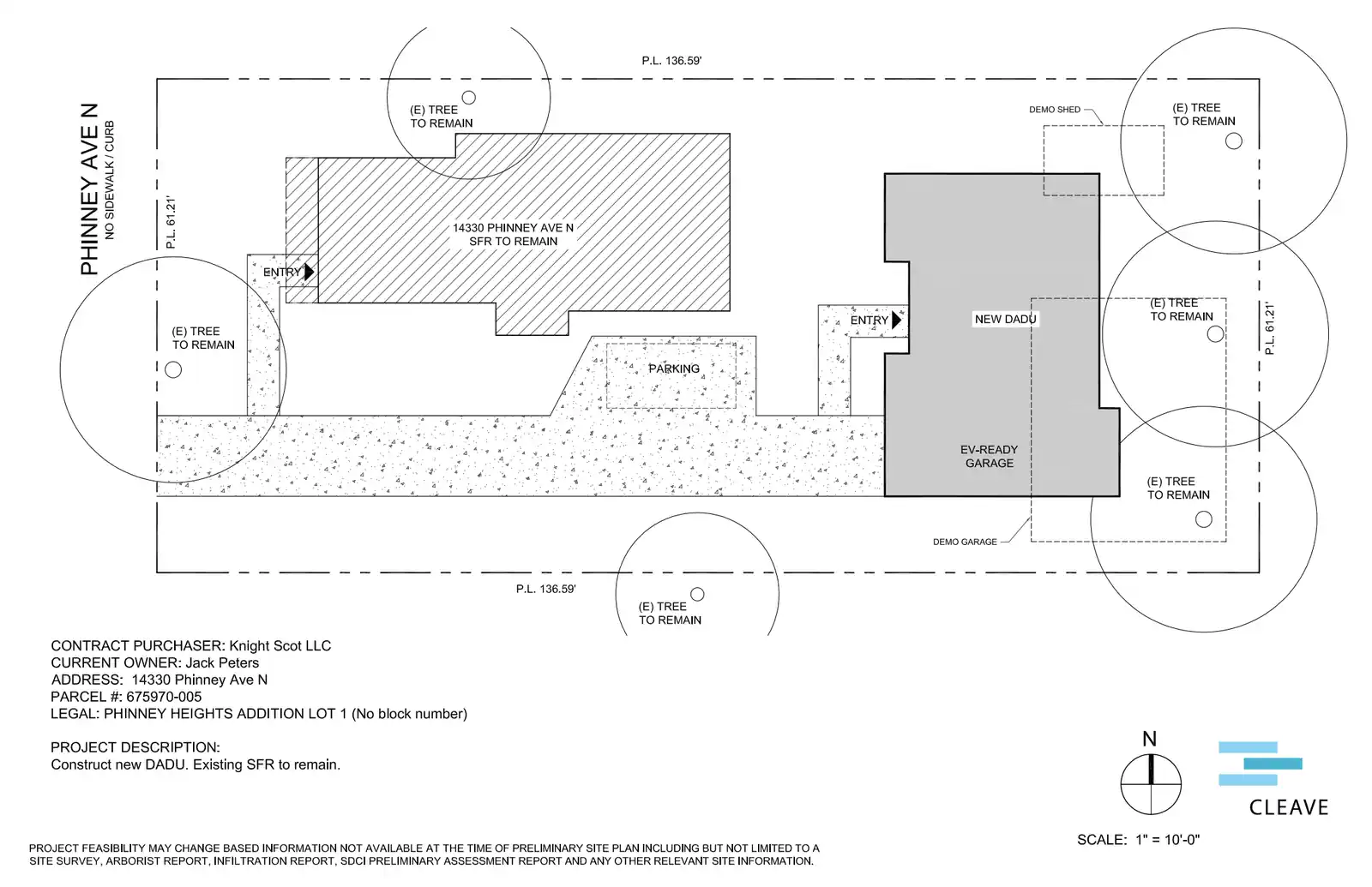 Site plan for 14328 Phinney Ave N