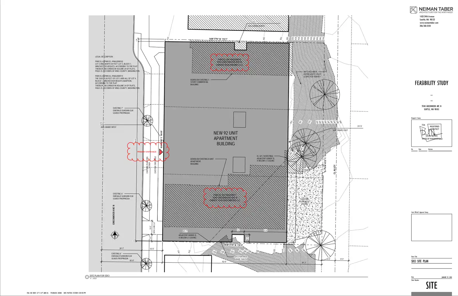 Site plan for 9240 Greenwood Ave N