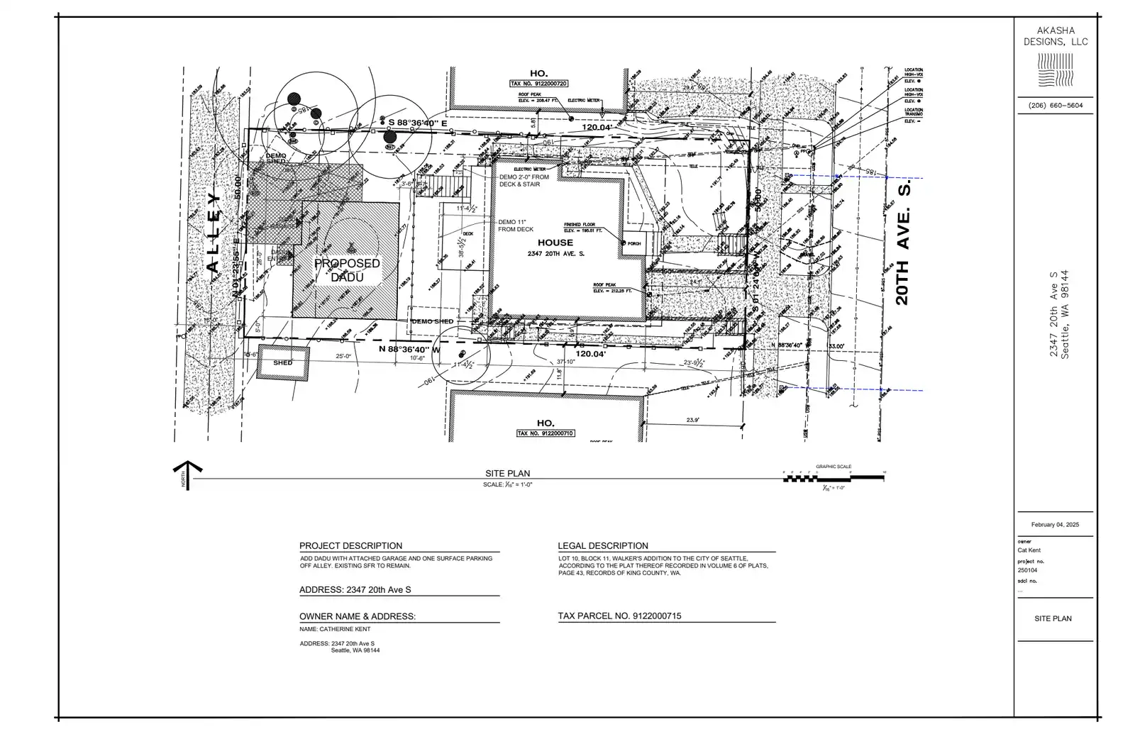 Site plan for 2347 20th Ave S