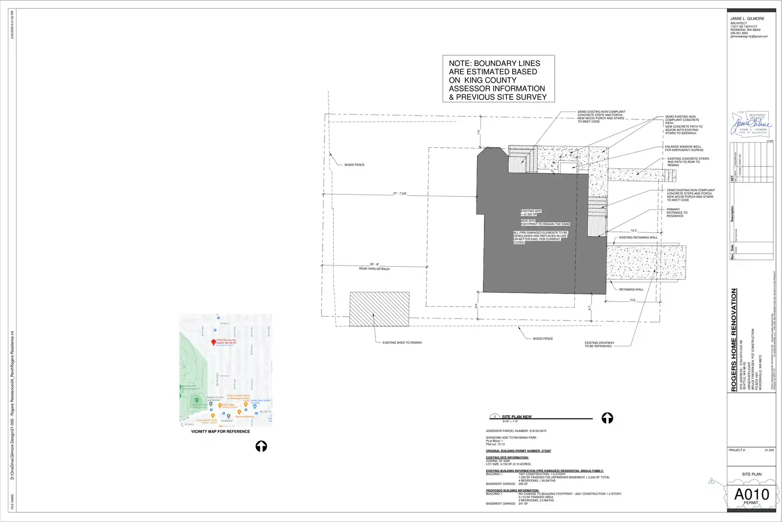 Site plan for 5739 25th Ave NE