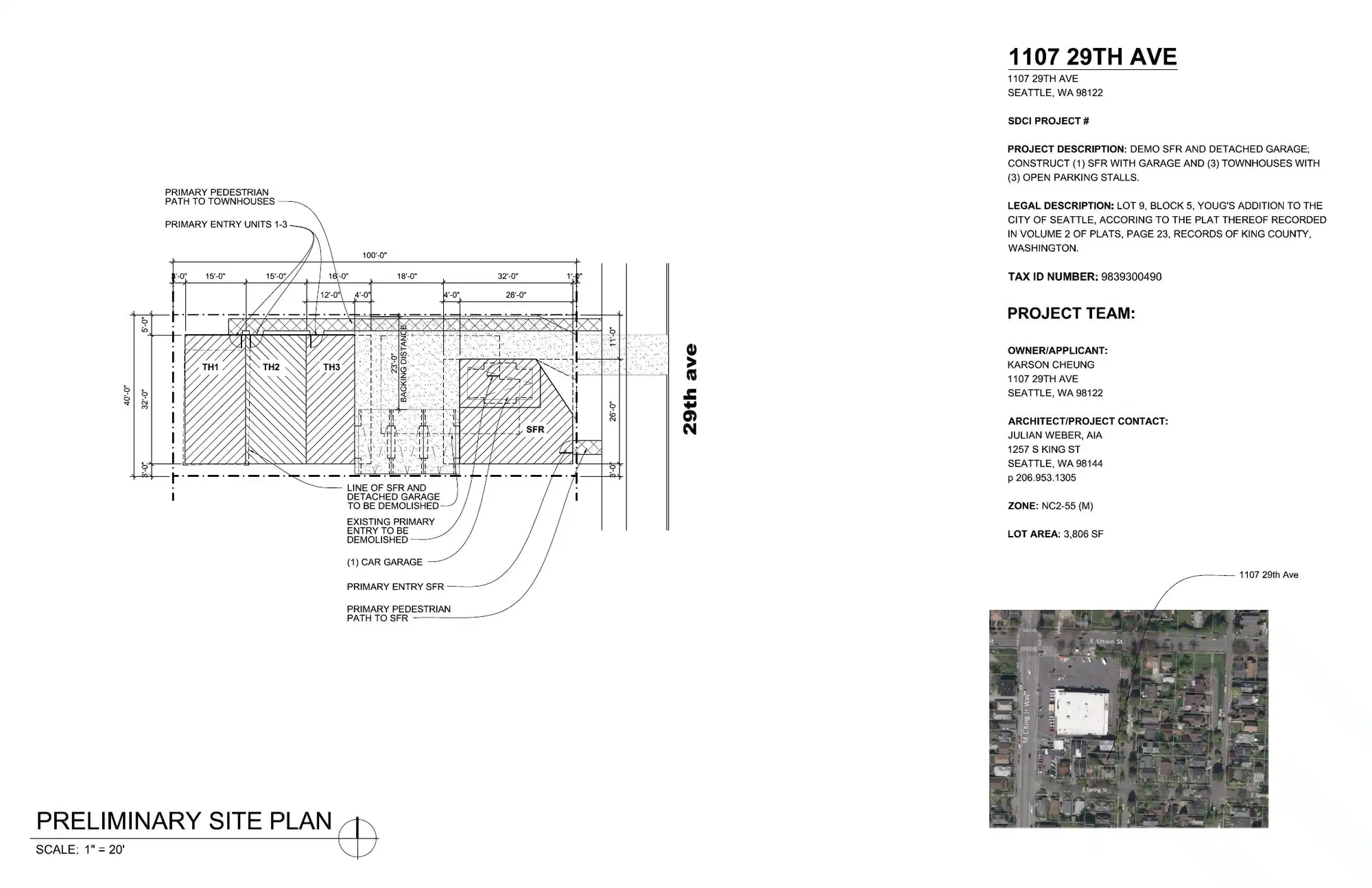 Site plan for 1107 29th Ave