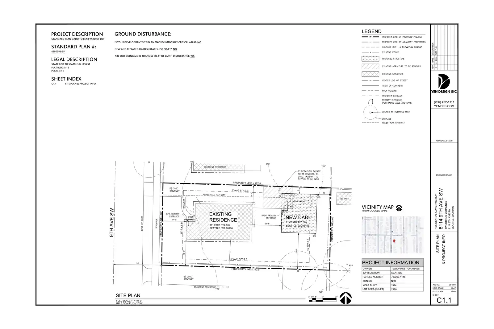 Site plan for 8114 9th Ave SW