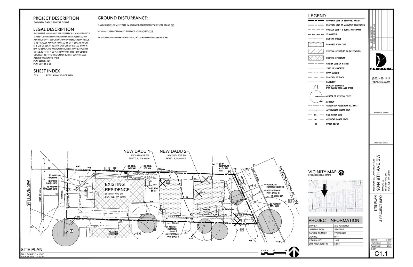 Site plan for 9044 9th Ave SW