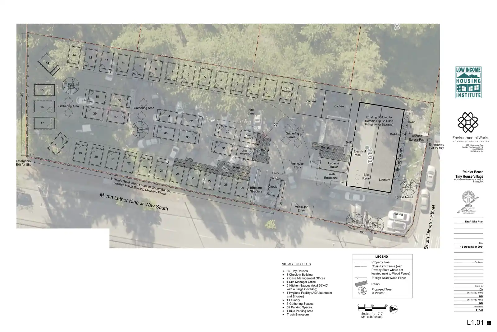 Site plan for 9101 M L King Jr Way S