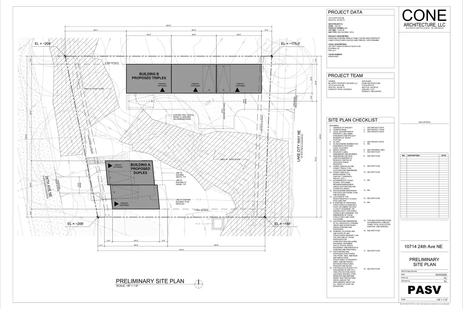 Site plan for 10714 24th Ave NE