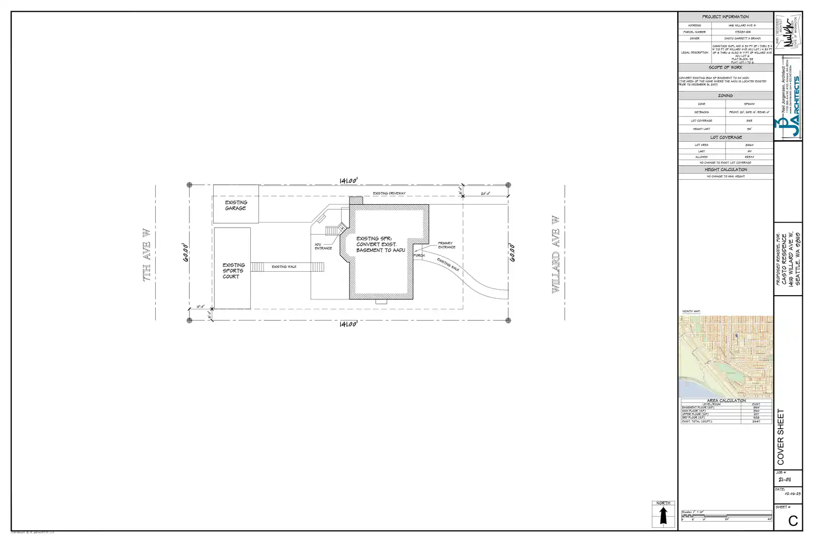 Site plan for 1415 Willard Ave W
