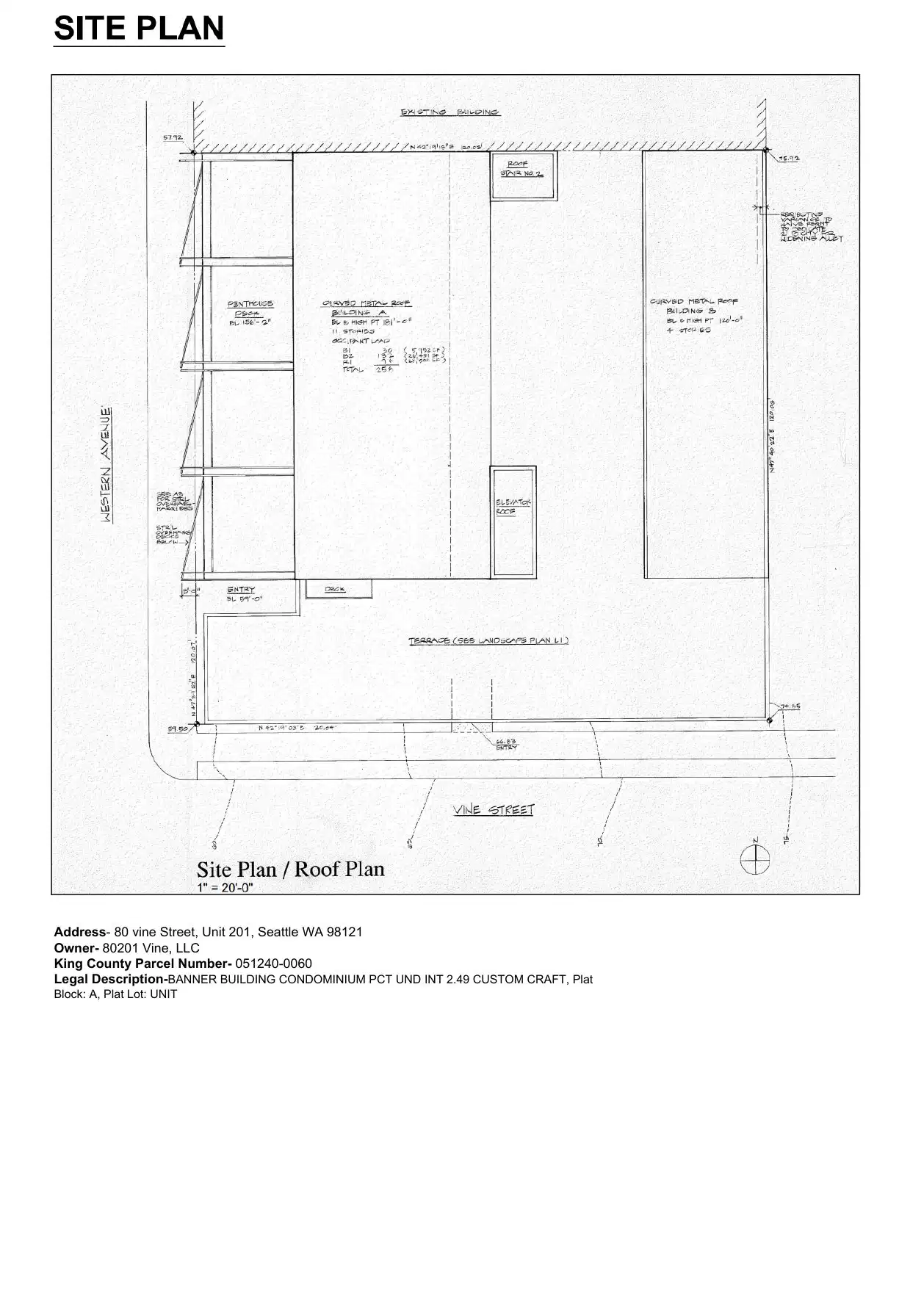 Site plan for 80 Vine St