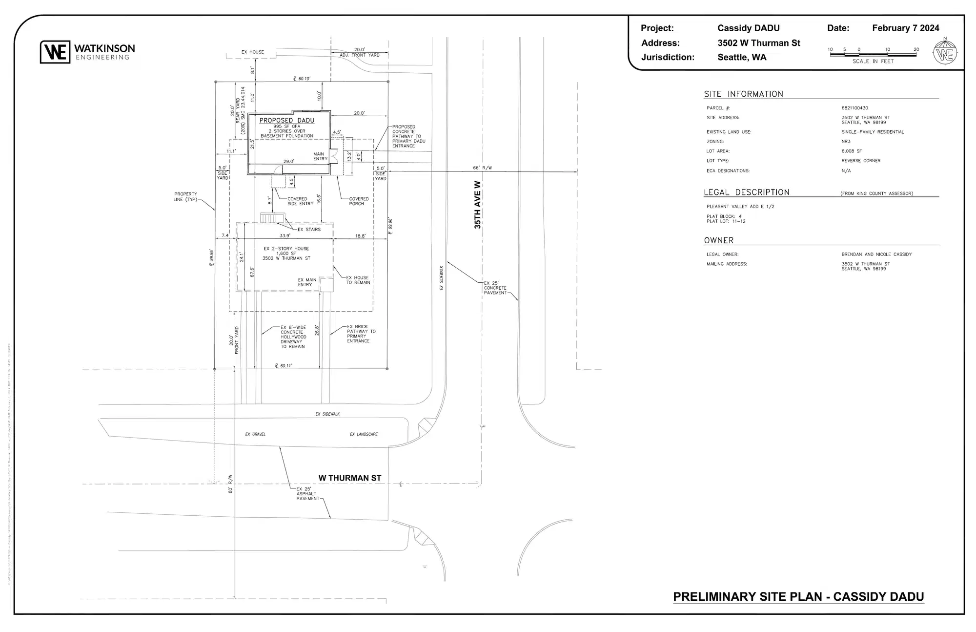 Site plan for 4005 35th Ave W