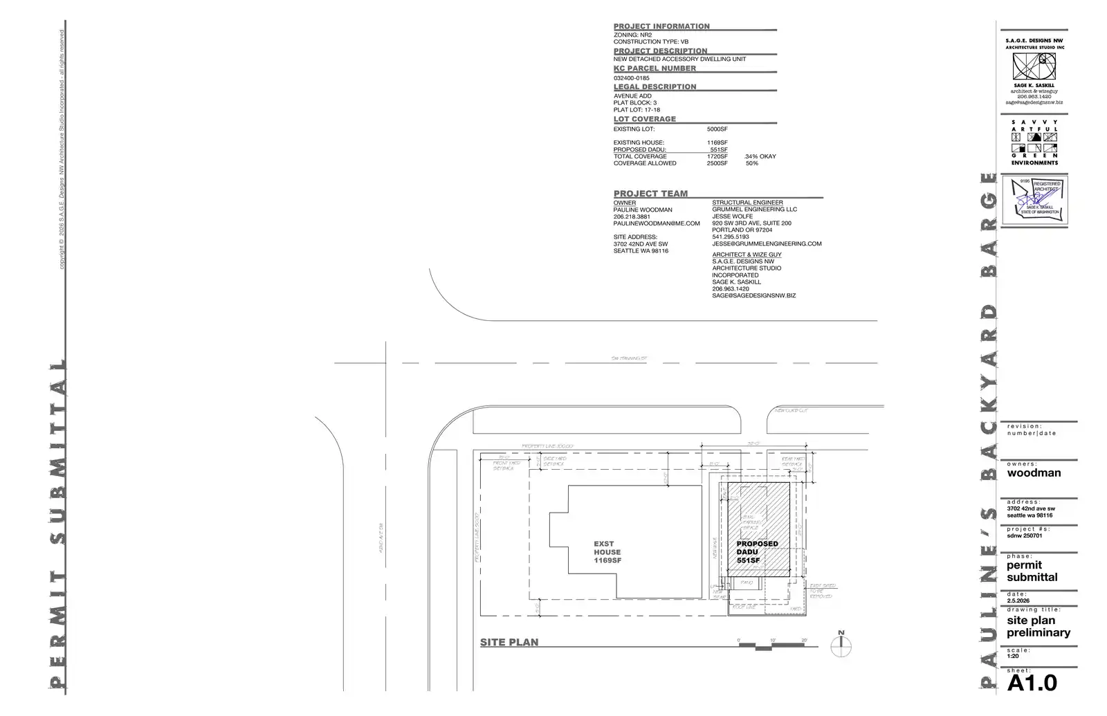 Site plan for 3702 42nd Ave SW