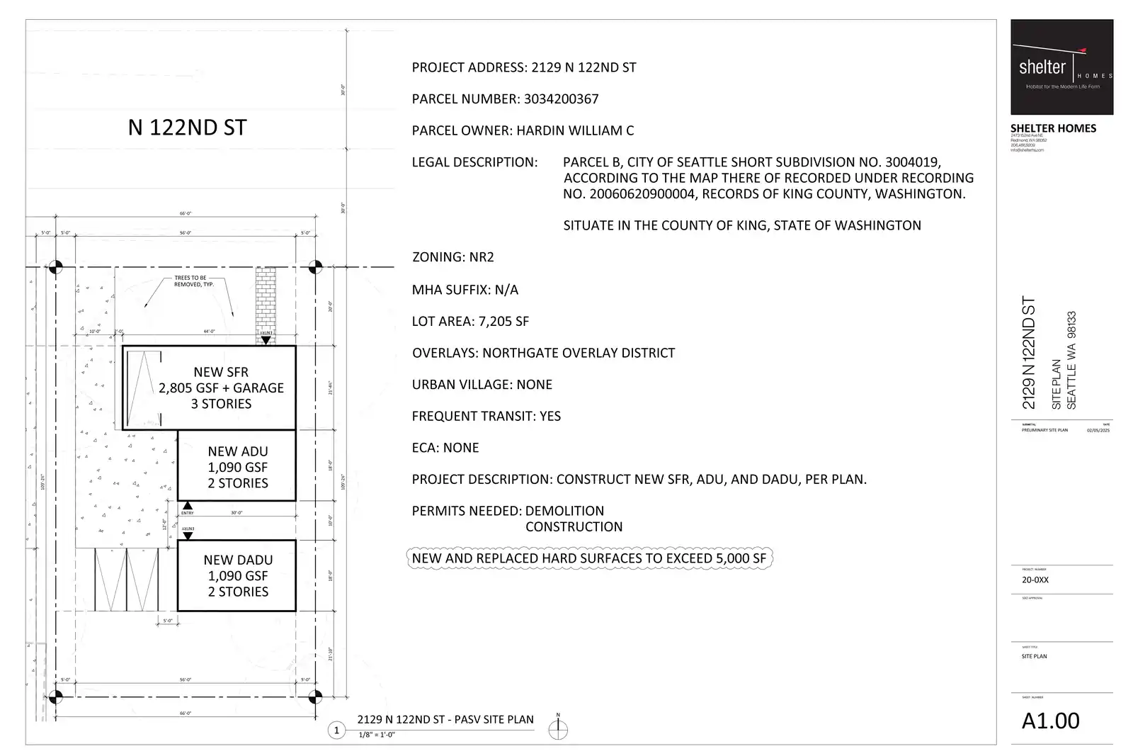 Site plan for 2129 N 122nd St