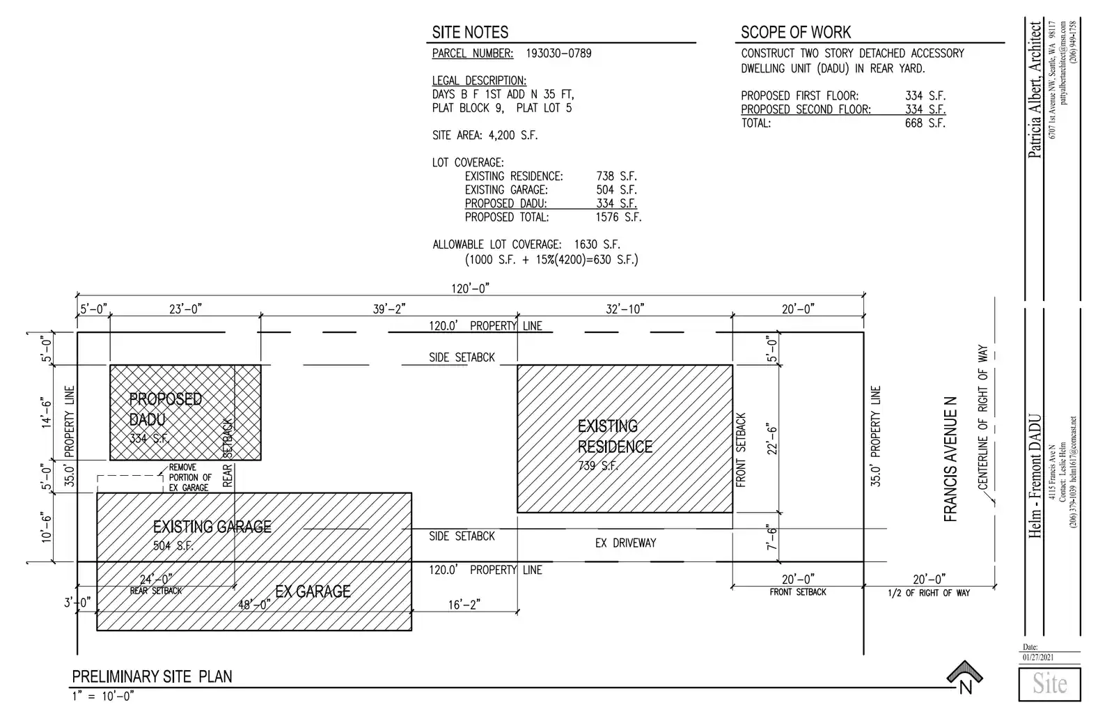 Site plan for 4115 Francis Ave N