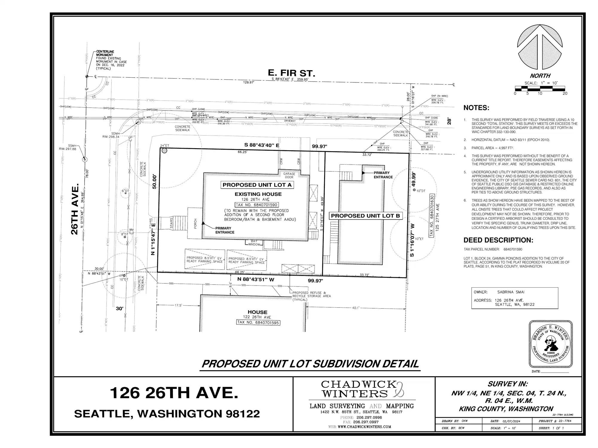 Site plan for 126 26th Ave