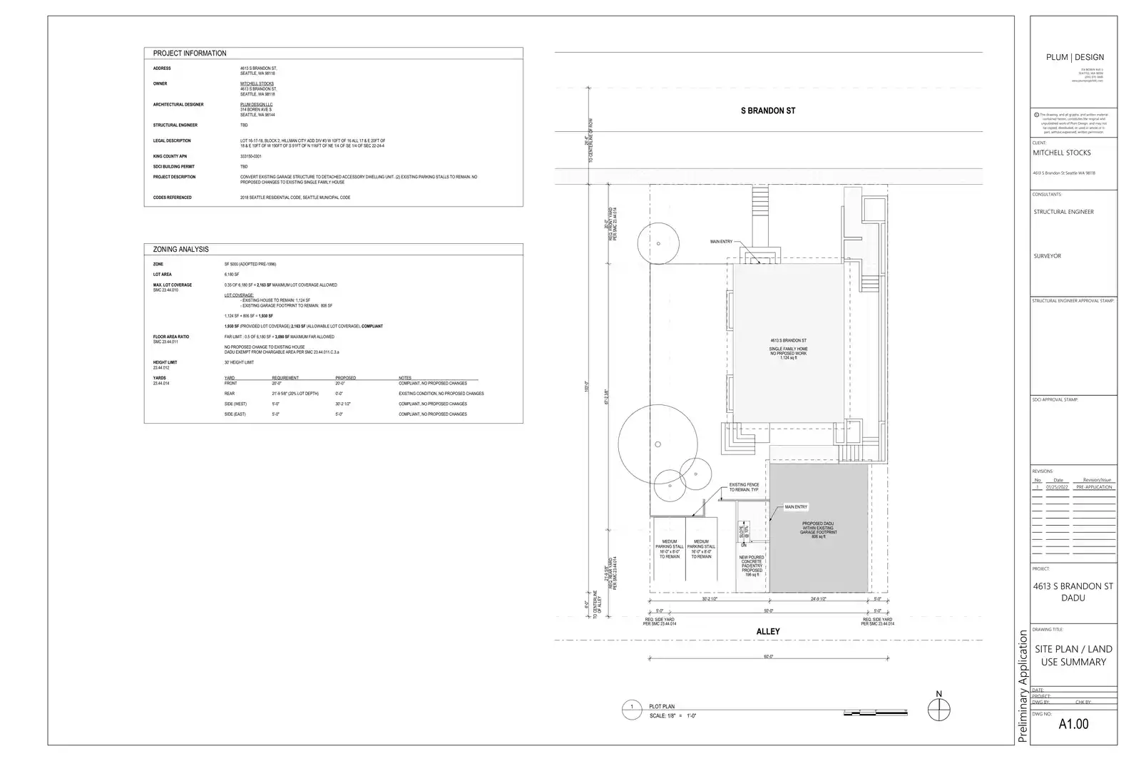 Site plan for 4613 S Brandon St