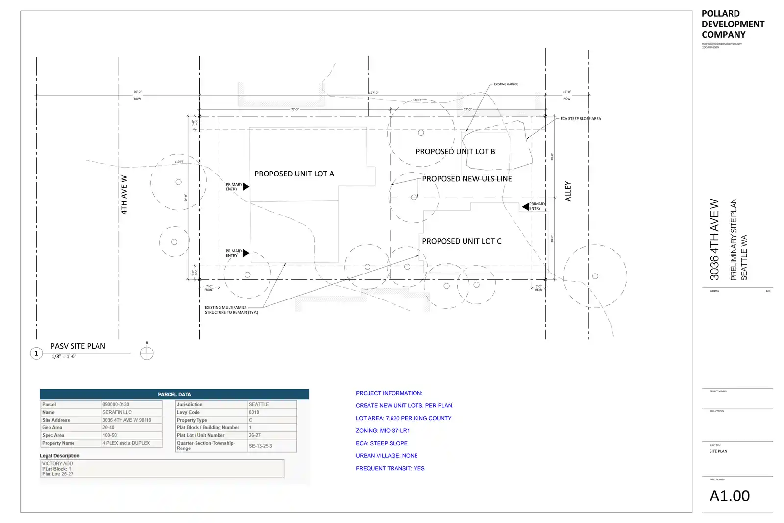Site plan for 3036 4th Ave W