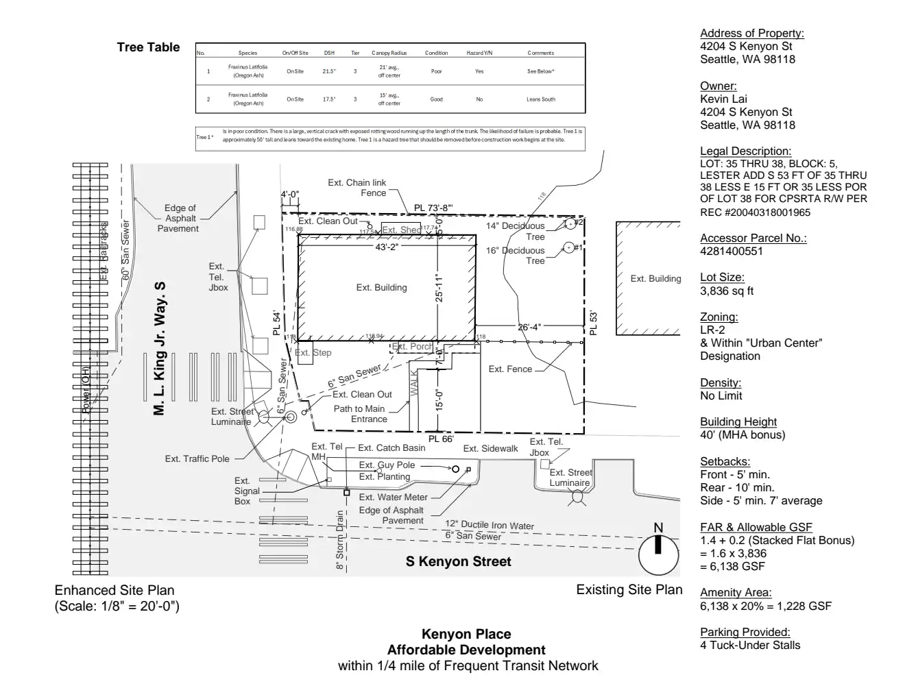Site plan for 7880 M L King Jr Way S