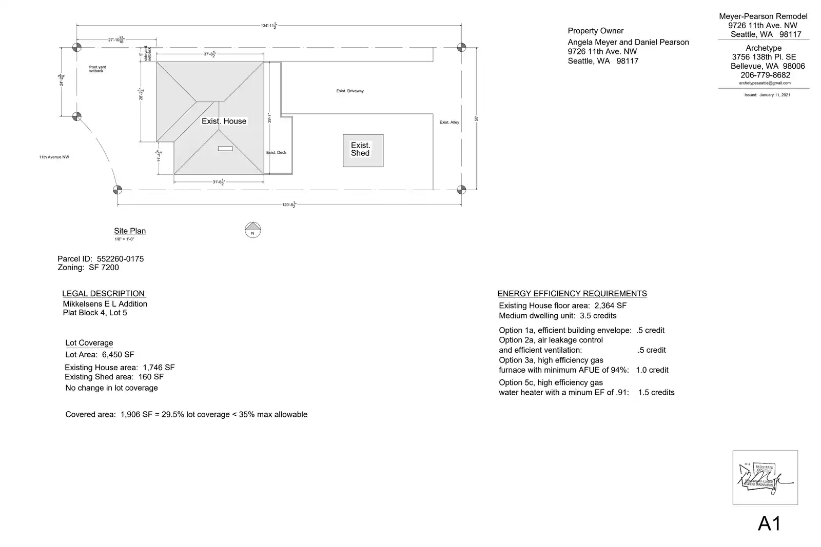 Site plan for 9726 11th Ave NW
