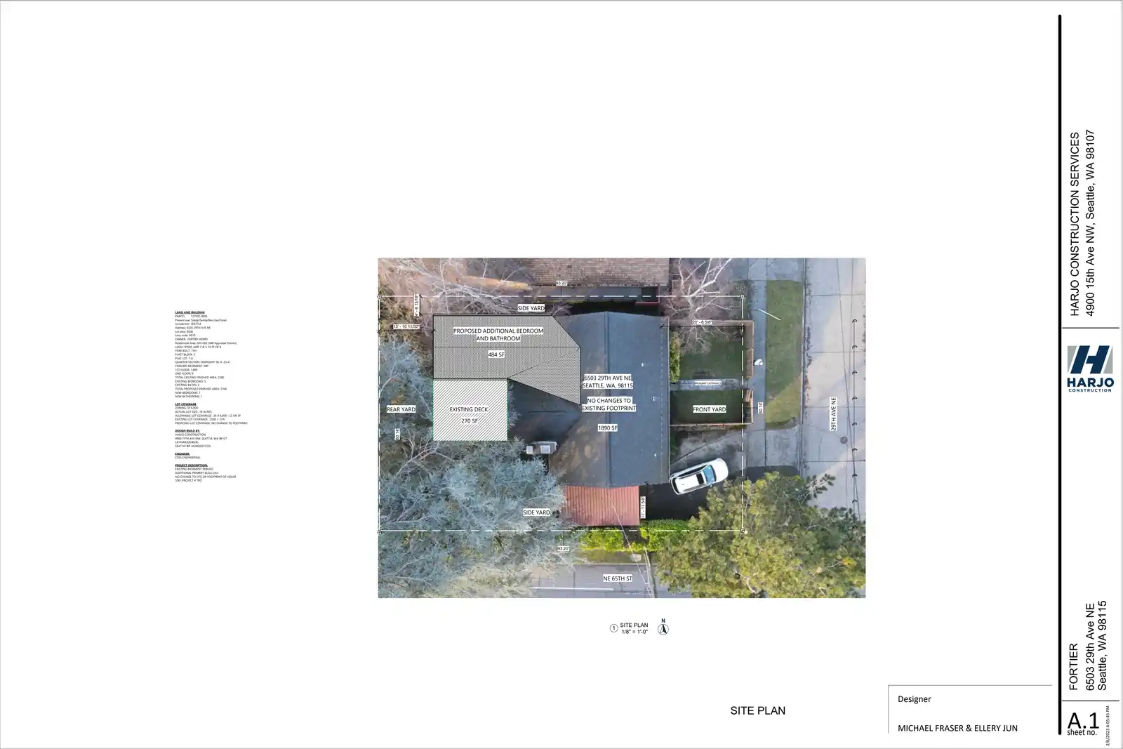 Site plan for 6503 29th Ave NE