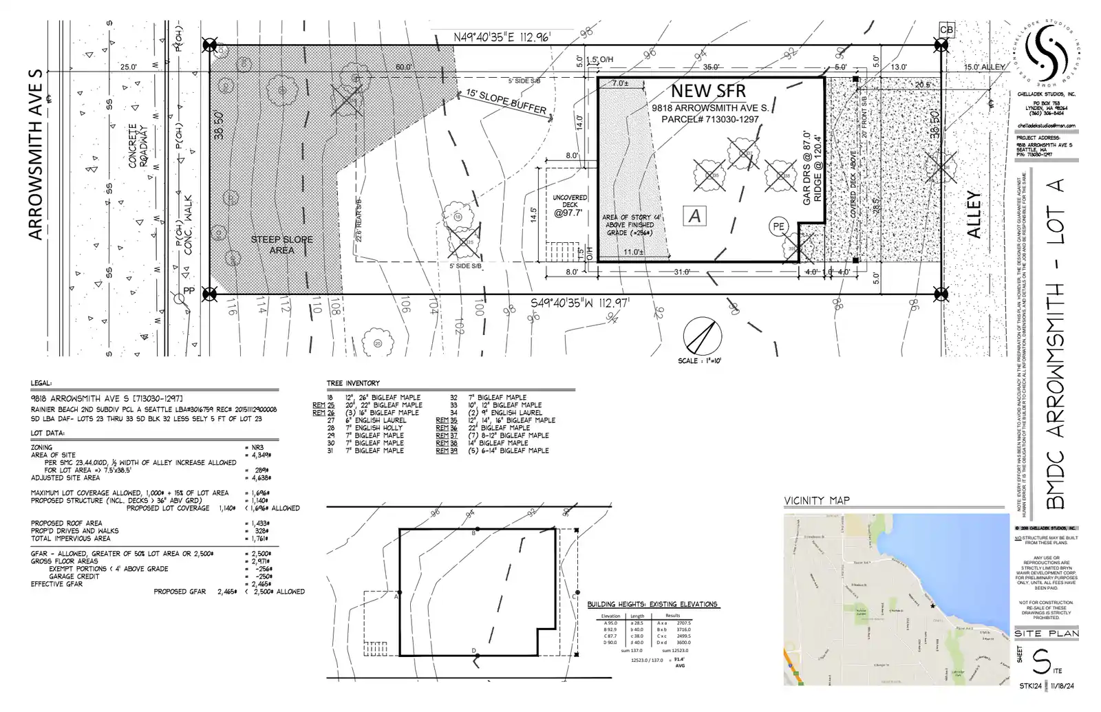 Site plan for 9818 Arrowsmith Ave S
