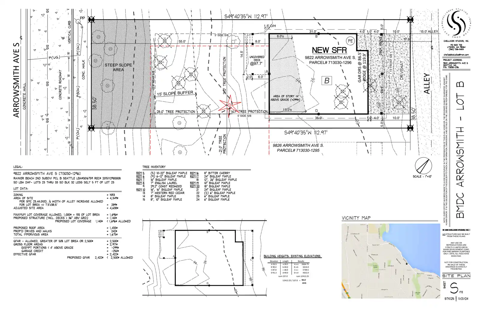 Site plan for 9822 Arrowsmith Ave S