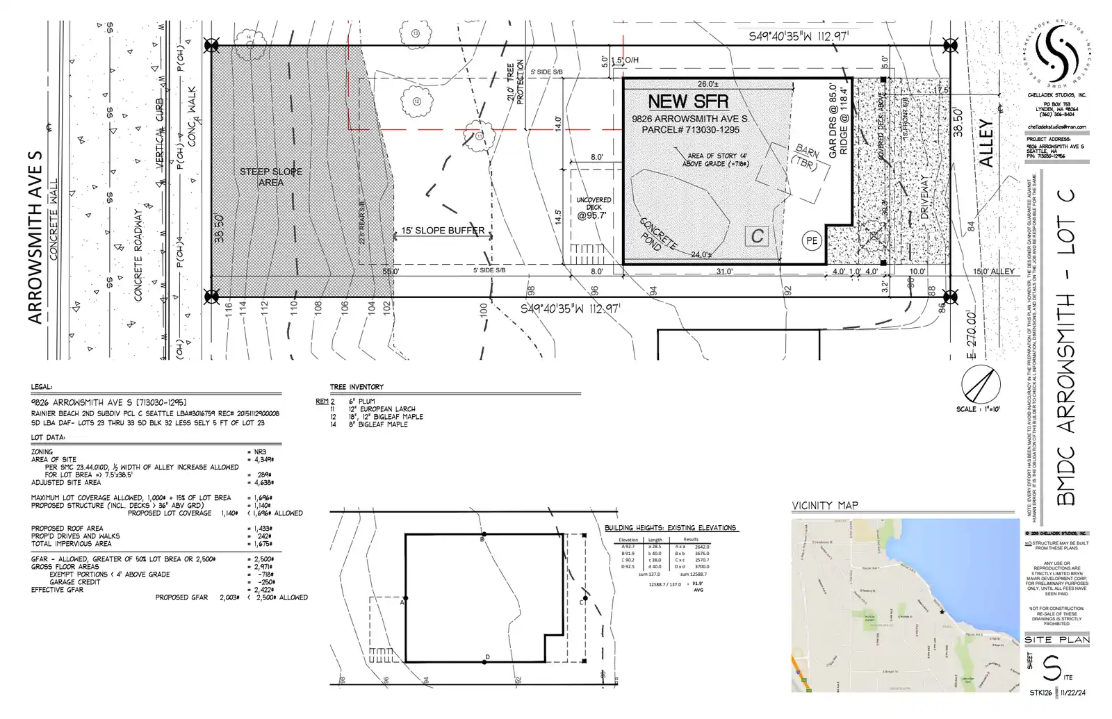 Site plan for 9826 Arrowsmith Ave S
