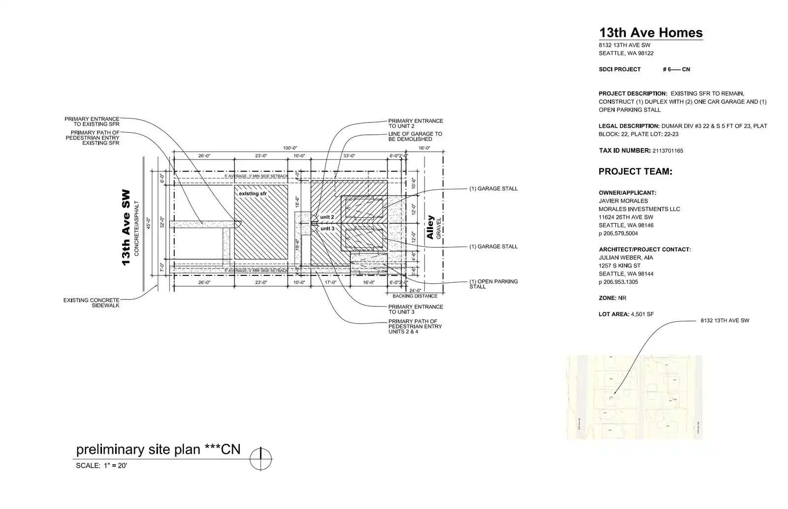 Site plan for 8132 13th Ave SW