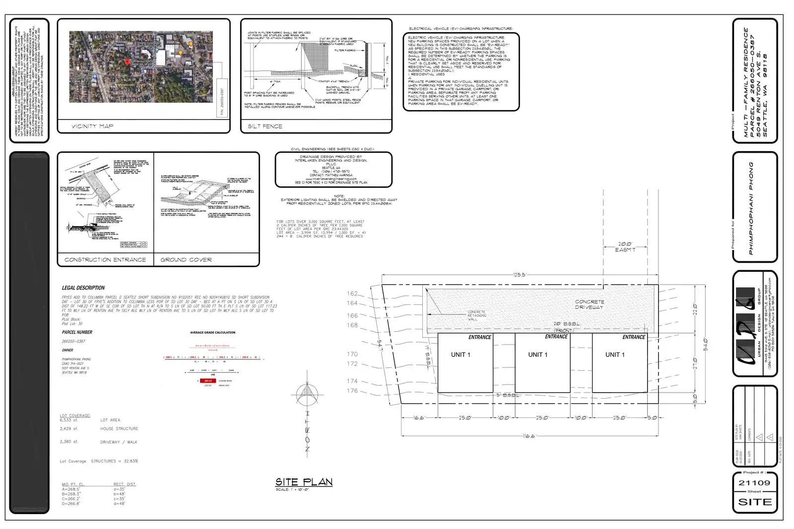 Site plan for 5049 Renton Ave S