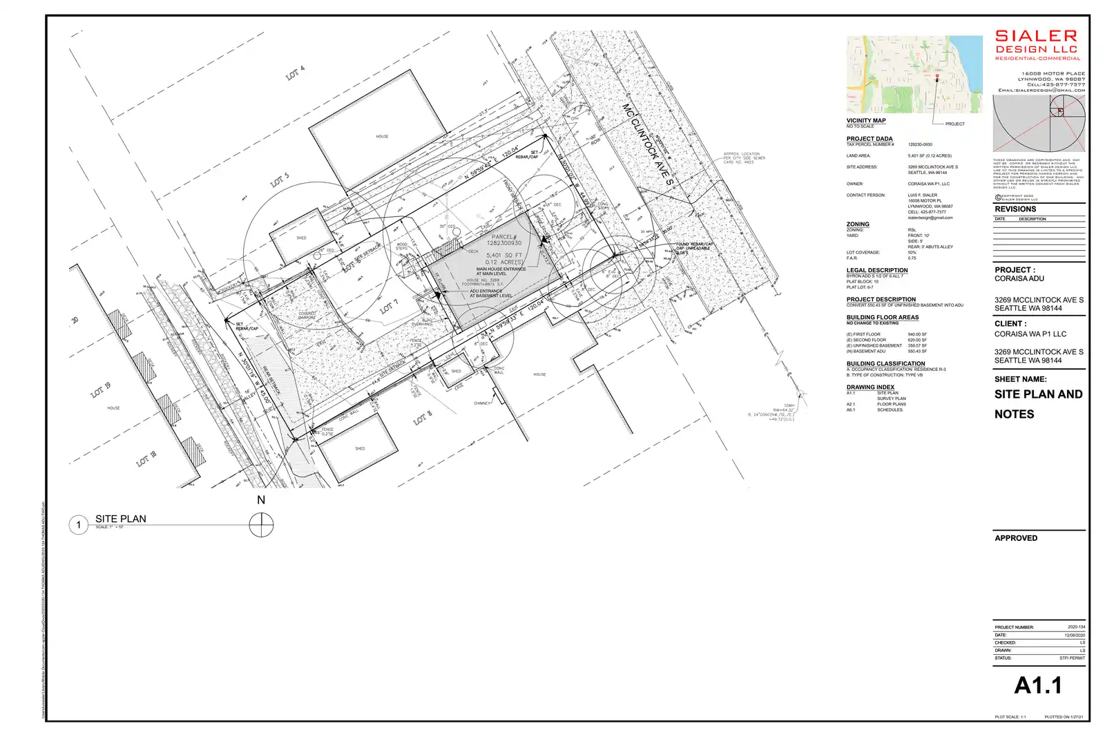 Site plan for 3269 Mcclintock Ave S
