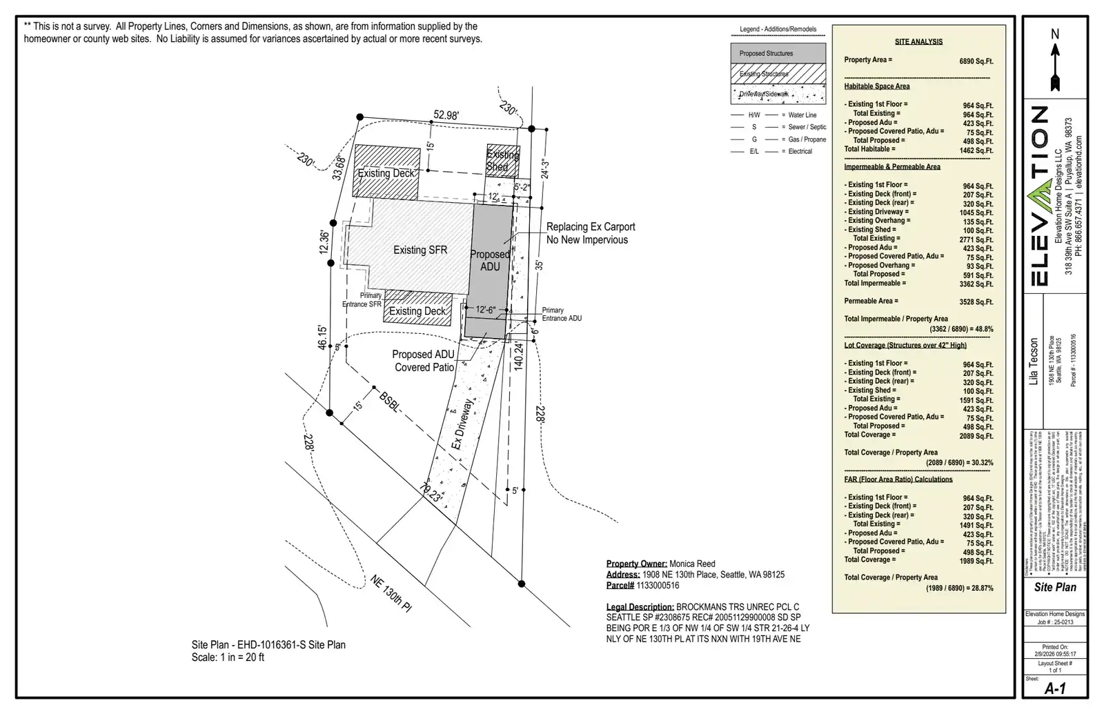 Site plan for 1908 NE 130th Pl