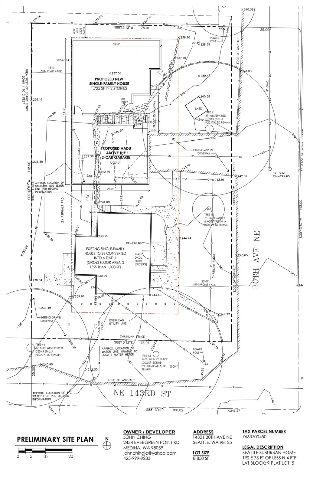 Site plan for 14301 30th Ave NE