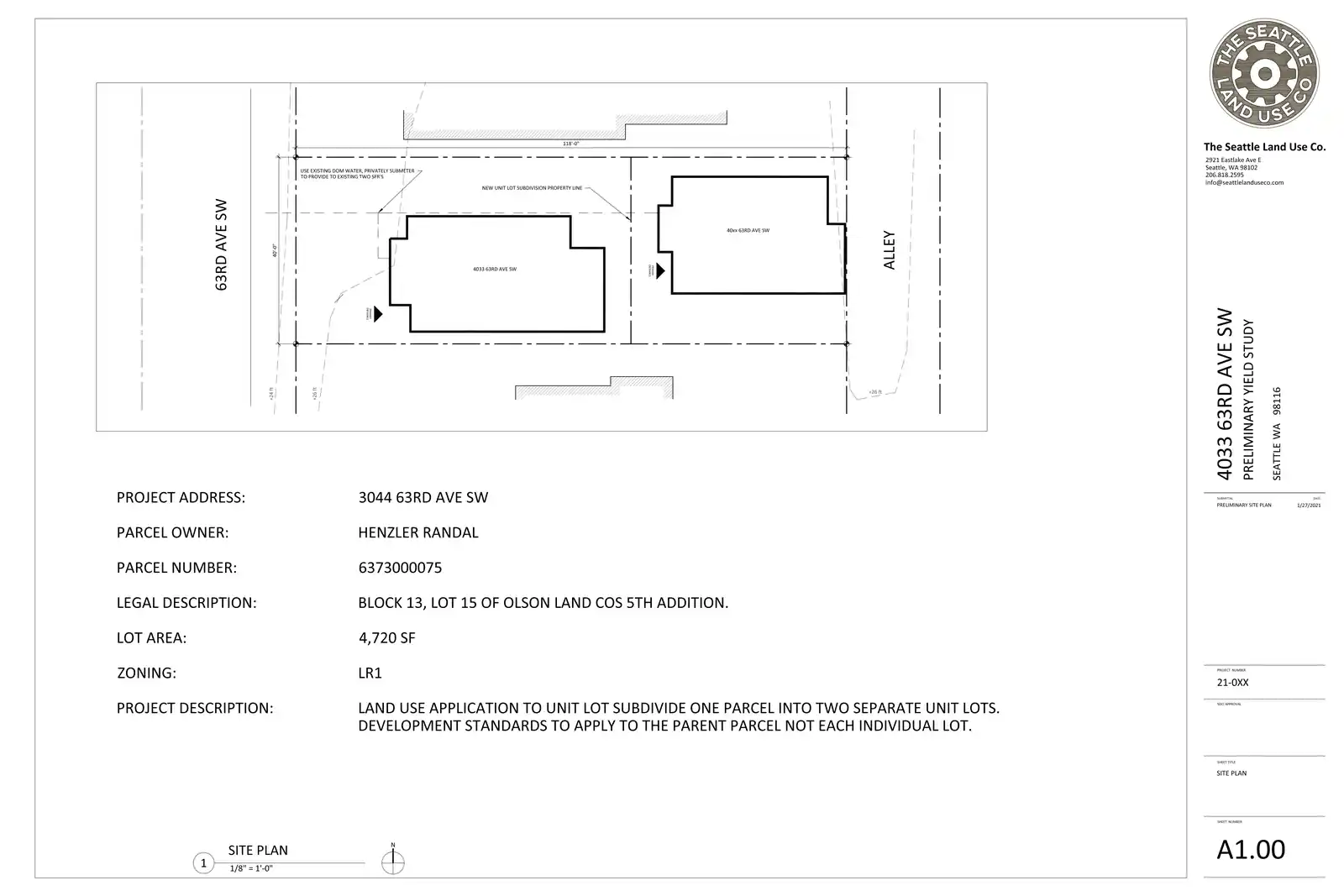 Site plan for 3044 63rd Ave SW
