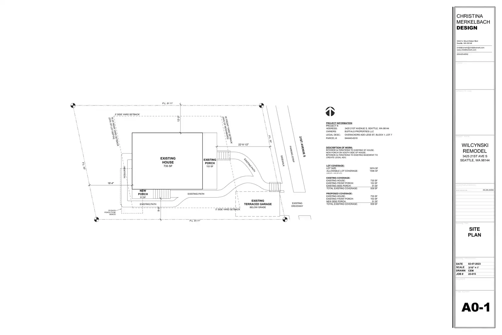 Site plan for 3425 21st Ave S