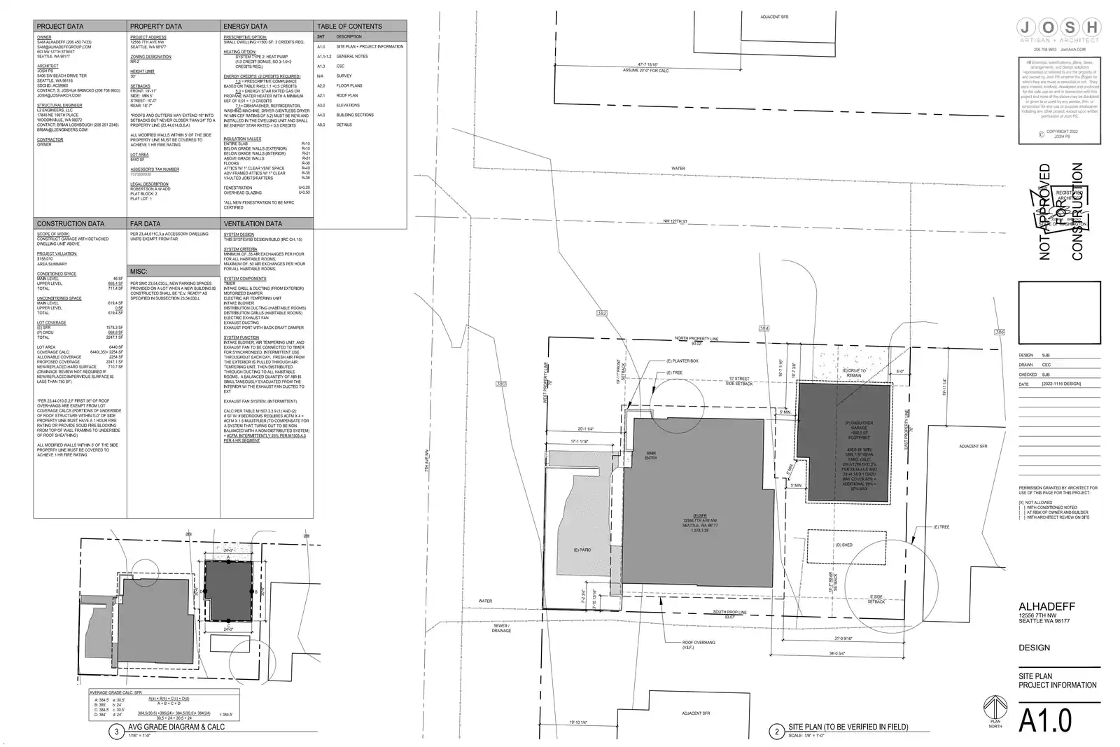 Site plan for 12556 7th Ave NW